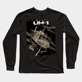 USA Bell UH-1 Iroquois Helicopter Long Sleeve T-Shirt